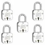 Link 5Pcs Atoot 45mm Padlocks Set| Hardened Shackle| 5 Brass Levers| 3 Keys for Each lock |15 yrs Warranty
