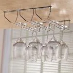 UNIQUEWELL Stainless Steel Triple Line Wine Glass Stand-Wine Glass Holder-Wine Rack