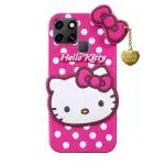 Fastship Silicone soft Hello Kitty with Pendant Case proper fit Back Cove for Infinix Smart 6 HD - Pink