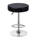 Da URBAN Roundbar Height Adjustable Black Leatherette Bar Stool Chair 38.1 cm x 38.1 cm x 83.82 cm
