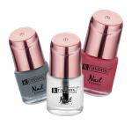 Krayons Crazy Gel Nail Enamel Waterproof Longlasting 8 ml Each Combo Pack of 3 Sheer Pink Charcoal Grey Top Coat