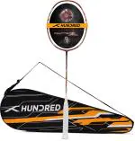 Hundred Red Unstrung Badminton Racquet, 82 G