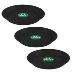 TrustBasket UV Treated Round Bottom Tray(Plate/Saucer) Suitable for 12 inch Round Plastic Pot- Black Color - Set of 3