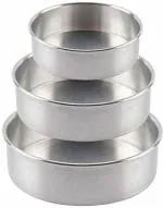 Shopimoz Aluminium Cake Mould (Pack of 3)
