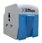 EMBOX 3 Pin Multi Plug Socket-Universal Travel Adapter with Individual Switch Safety Shutter LED Indicator-3 Way Plug Extension for Home Office Travel-5A-250V