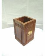 Keddar Enterprise Handmade Pen Holder Table top Office Desk Organizer With Natural Sheesham Wood