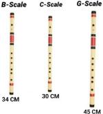 GOLD RUSH FLUTE G Scale, B Scale & C Scale Middle Size 3 Pieces Bamboo Flute With Well Tune (Bansuri)