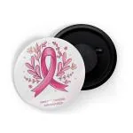 Dhcrafts White Metal Cancer Awareness Breast Cancer D2 Printed Fridge Magnet, 5.8 Cm