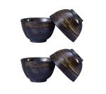 Caffeine Brown Stoneware Dessert Bowl (Set Of 4)