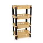 Morbrix Plastic Multipurpose Kitchen and Office Storage Rack (Ivory Color, 4 Layer)