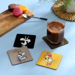 DULI Set of 4 MDF Square Kids Toons Printed Coasters 4x4 inch