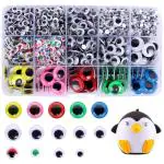 Hasthip 1500Pcs Googly Eyes For Craft, Self-Adhesive Wiggle Eyes Stickers Kit, Assorted Colors & Sizes Funny Plastic Googly Eyes For Diy Silly Sock Puppets Doll Toy
