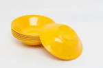 Mehul Melamine Round Bowl Set, cereal bowl, soup bowl, snack bowl, BPA Free, Food Grade for Kitchen and Home. Bowls Set of 6, Yellow Color. Capacity- 550 ml