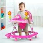 baybee Pink Toddle Baby Walker for Kids, Round Kids Walker Kids Activity Walker for Baby with Musical Toy Bar Walker For Baby (6-18mts)