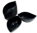 Inpro Stylish Leaf Shape Plastic Bowls in 12 Black Color for Snacks-Light Weight Bowl / Pasta Bowl / Serving Bowl- Plastic snacks Bowl-designer bowl-stylish bowl