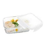 Cutting EDGE High Borosilicate Glass Lunch Box Food Container Tiffin 570ML Box with Air Vent Lid