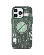 Treemoda Green Glow In Dark Radium Electric Circuit Magsafe Case for iPhone 14 Pro Max.