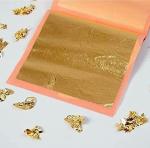 GSWC 24K Edible Gold Leaves Varakh for Sweets Cake Decoration Face and Nails, 6 x 4 King Size