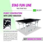 Stag Iconic Fun Line (2023) Table Tennis (T.T) Table| Easy Setup & Portable| Heavy-Duty Material-Full Size Professional Table| Single Player Playback Mode