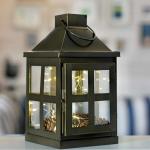 Behoma Metal & Glass Vintage Hanging Duke Lantern, Chocolate, Medium