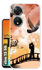 Snazzy Multicolor Silicon Shock Proof Back Cover for vivo T2 5G