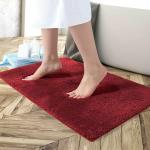 LUXE HOME INTERNATIONAL Newman Maroon Microfiber 1700 GSM Anti Slip Bath Mat 45x75 cm Pack of 1