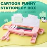 SHIVAARO Button Operated Multi-Layer Multi-Functional Magnetic Pencil Box for Kids with Automatic Buttons Girls Pencil Pouch, Pop up Pencil Box,Return Gift for Kids (Unicorn Pink)