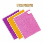 Mush Kitchen Towel - Multi -Purpose Cleaning/Wash Cloth for Kitchen, Car, Window, Stainless Steel, silverware.(Set of 3) (Orange , Pink Voilet)