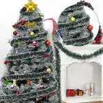 SPECIALYOU.IN Christmas Tree Decorations Items Includes Golden Foil Star Balloon, Artificial Snow Tinsel and 12 Pcs of Christmas Decoration Items- 16 Items