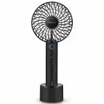 Geek Aire GF2 6 Blade 4 inch Rechargeable Mini Fan with 2600 mAh Battery, Black
