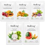 Masking Facial Sheet Mask of Papaya, Neem, Saffron, Algae & Watermelon Bamboo sheet Based Ideal for Glowing Skin Women Men (Combo Pack of 5)