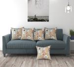 Bigger Fish Set of 5 Decorative Printed Design Holland Velvet Cushion Covers for Living/Bedroom - Grey (201) , (16x16 Inches)