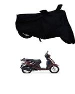 Feelitson Black Water Proof Bike Body Cover With Buckle Belt For Tvs Wego