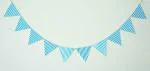 Blue Stripes Paper Bunting Baby Shower Party Decoration Flag