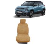 Kingsway Towel Fabric Car Seat Covers for Tata Punch, 2021 Onwards Model, Material: 100% Cotton, Color : Beige, Complete Set of All Seats (Car Specific Front + Rear Seat Covers)