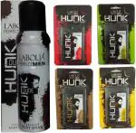 Labolia Hunk Dude Body Spray, Hunk Fuel Body Spray, Hunk Stud Body Spray, Dew Body Spray, Hunk Fame Body Spray, 120 Ml (Pack Of 5)