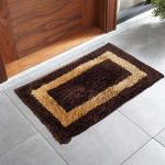 Faburaa Bathroom Mat for Outside Door, Used in Bathroom, Home (Radiance Square Brown, 45x72 Cm)