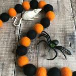 My Party Suppliers Orange and Black Felt Garland Fall Bunting Halloween Banner