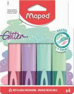MAPED Pastel Glitter Highlighter Set - Pack of 4 Multicolor