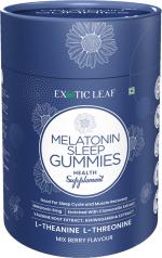 EXOTIC LEAF Melatonin Sleep 60 Gummies for Sleep, Muscle Recovery Valerine Root, Ashwagandha (60 No)