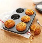 Cupcake Pan Aluminum Nonstick Silicone Reusable Muffin Baking Microwave Mold with 6 Slot