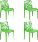 Supreme Green Plastic Outdoor Chair - Pack of 4
