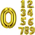 Hankley Gold Rubber Helium Six Number Foil Balloon For Kids Birthday And Home Decoration With Tape 16 inch