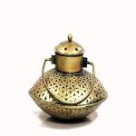 KREATIVE HOUSE Antique Gold Metal Degchi Pattern Dhuni/Tea Light Lantern Home Decorative Showpiece 23 CM
