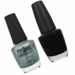 FYORR Nail Polish Midnight Black With Shimmer Shine- Set of 2pc 15ML Each