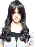 Air Flow Medium Hair Wig Black Polyester Women