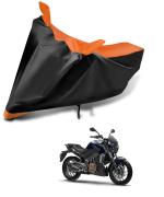 Auto Hub Bike Body Cover for Bajaj Dominar 400 , Dustproof UV Protection water resistant Custom Fit Cover-(Black-Orange )