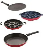 Nirlon 5 pcs of Red Non-stick PFOA Free Kitchen Utensils Combo Set with Bakelite Handle, Standard