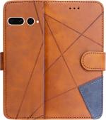SUPER-ME Google Pixel 7 Pro Brown Leather Dual Protection Mobile Flip Cover