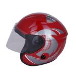 Sage Square Deltz Speed ISI Certified Open Face Helmet (L, Red Glossy - Silver Graphics)